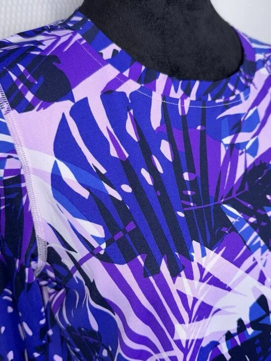 LL Bean Womens SunSmart UPF 50 Long Sleeve Shirt Medium Floral Tropical NWOT - Picture 4 of 10